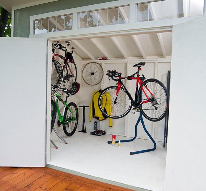 modern bicycle shed for storage